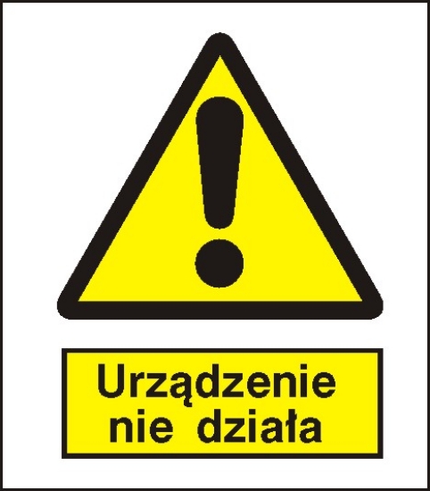 Ostrzeżenie przed niedziałającym urządzeniem